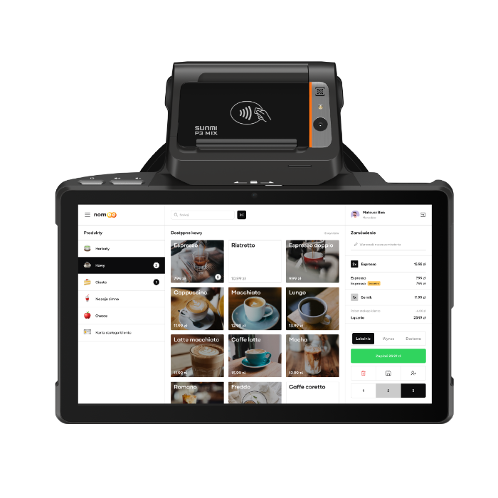 Kasoterminal + POS Nomee P3 mix drukarka/kasa fiskalna, terminal płatniczy, system sprzedażowy nomee - 10 cali